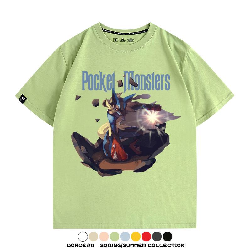 精靈寶可夢路卡利歐動漫周邊短袖T恤