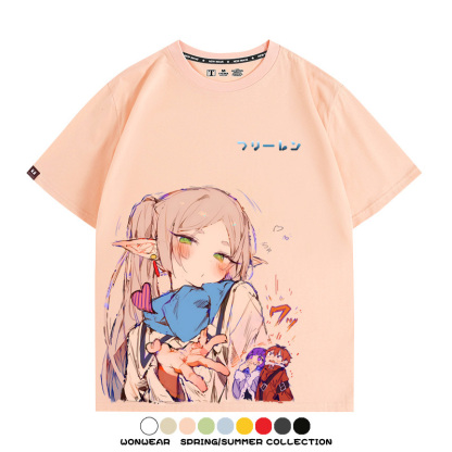 葬送的芙莉蓮卡通動漫菲倫可愛情侶周邊二次元短袖夏季純棉T恤衫