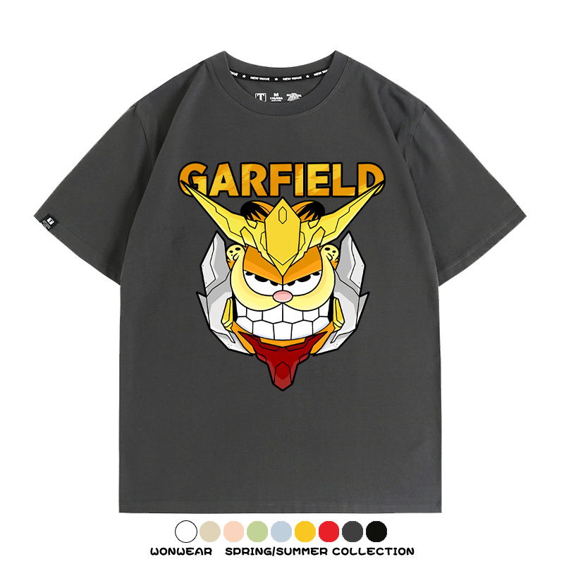 加菲貓聯名機動戰士鋼彈 親子情侶寬鬆短袖T