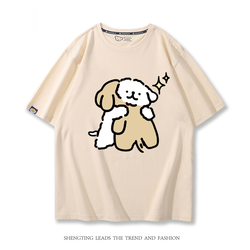 線條小狗 2024親子情侶男女同款 T恤