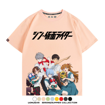 EVA福音戰士明日香綾波麗聯名 親子情侶裝寬鬆短袖T