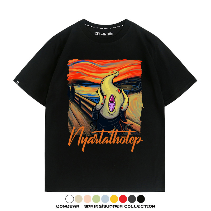 克蘇魯世界名畫吶喊聯名周邊短袖T恤