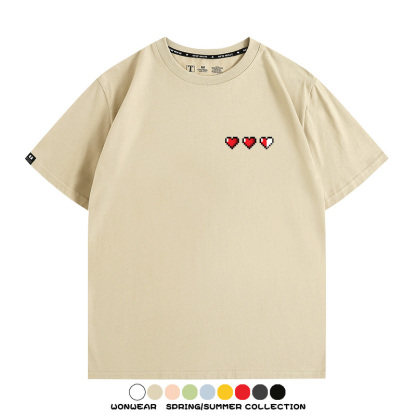 薩爾達傳說王國之淚經典紅心像素任天堂周邊短袖夏季男士純棉T恤