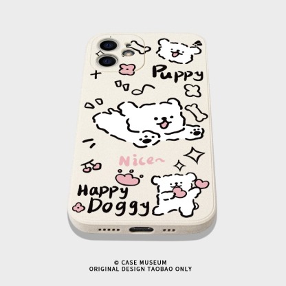 蘋果 系列線條小狗 硅膠防摔軟殼