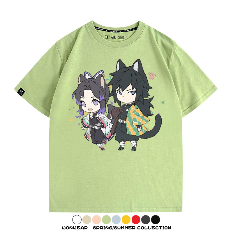 鬼滅之刃動漫周邊聯名  親子情侶裝寬鬆短袖T