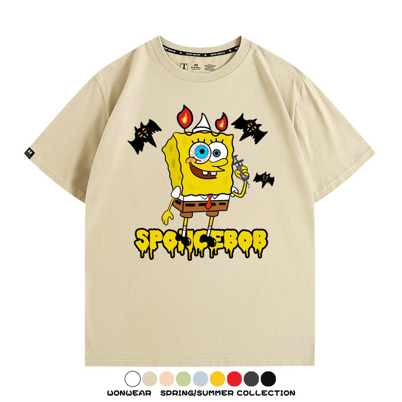 萬聖節海綿寶寶派大星聯名情侶裝t恤衫卡通動漫周邊短袖上衣服男