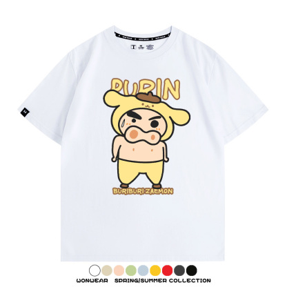 三麗鷗x蠟筆小新肥嘟嘟左衛門 親子情侶寬鬆短袖T