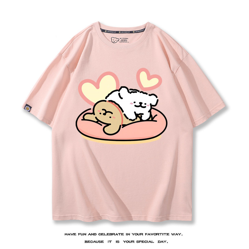 線條小狗 2024親子情侶男女同款 T恤