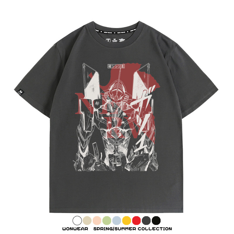 新世紀福音戰士EVA動漫周邊短袖T恤衫夏季男士純棉潮流二次元寬鬆