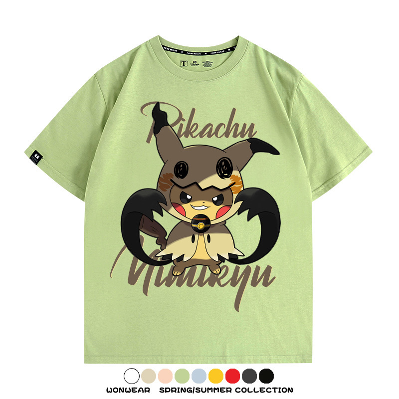 精靈寶可夢皮卡丘x謎擬Q動漫周邊短袖T恤