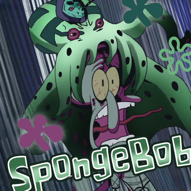 海綿寶寶章魚哥聯名JOJO奇妙冒險 親子情侶裝寬鬆短袖T