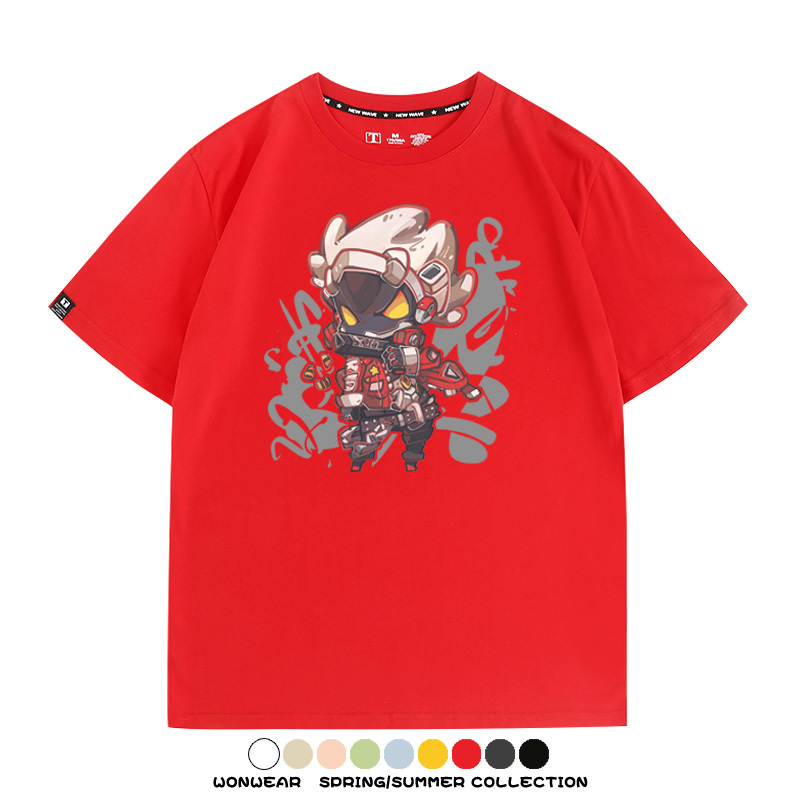 絕區零遊戲安比妮可可琳卡通Q版同款短袖夏季純棉T恤衫二次元COS