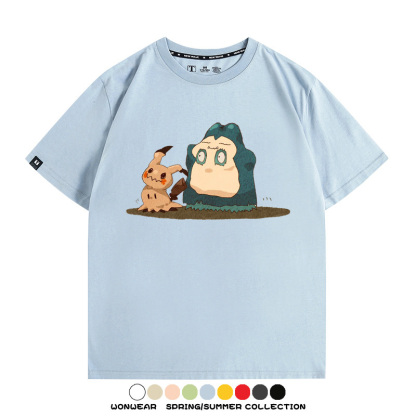 精靈寶可夢小卡比獸任天堂遊戲周邊情侶短袖T恤純棉上衣寬鬆百搭