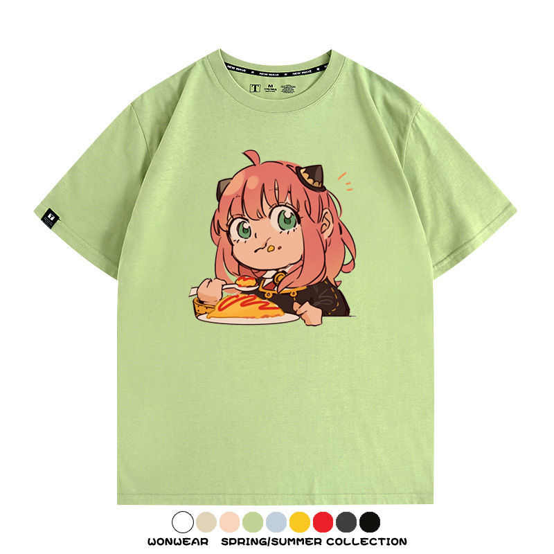 間諜家家酒動漫阿尼亞卡通可愛周邊情侶T恤衫夏季純棉短袖上衣潮