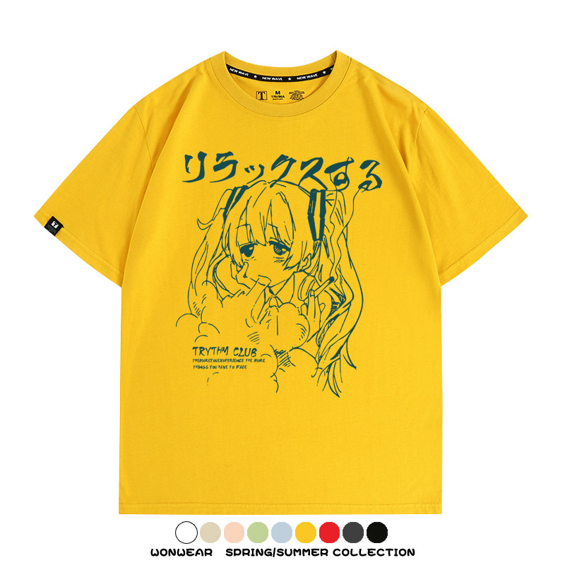 初音未來復古原宿 親子情侶裝寬鬆短袖T