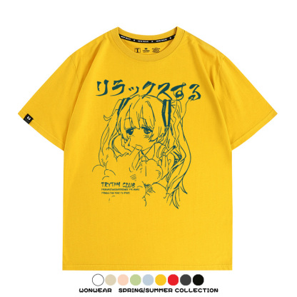 初音未來復古原宿 親子情侶裝寬鬆短袖T