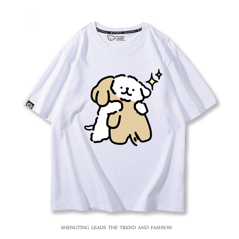 線條小狗 2024親子情侶男女同款 T恤