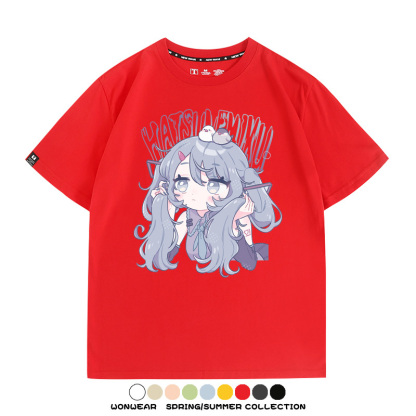 初音未來miku二次元少女元氣動漫周邊短袖夏季情侶純棉T恤男休閒