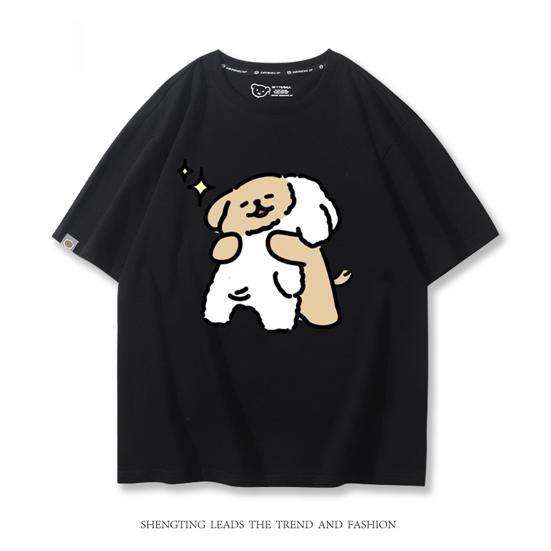 線條小狗 2024親子情侶男女同款 T恤