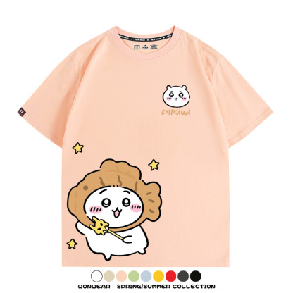 吉伊卡哇chiikawa小可愛吉伊烏薩奇小八聯動情侶短袖純棉T恤上衣