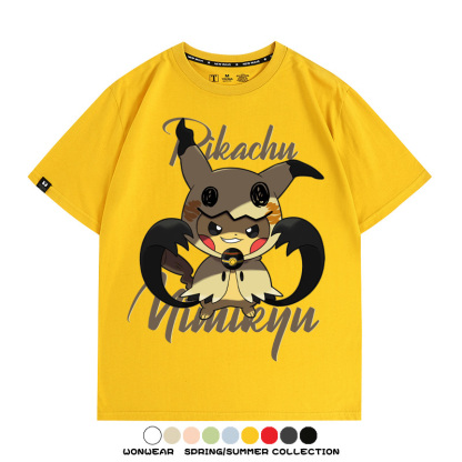 精靈寶可夢皮卡丘x謎擬Q動漫周邊短袖T恤