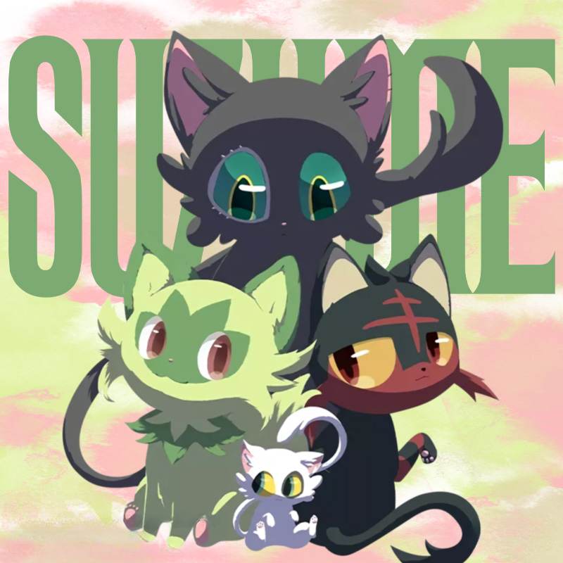 鈴芽之旅精靈寶可夢新葉喵聯名 親子情侶裝寬鬆短袖T