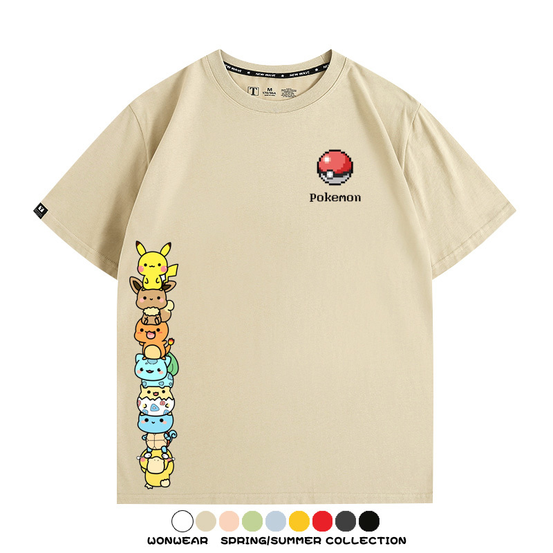 精靈寶可夢像素可愛 親子情侶裝寬鬆短袖T