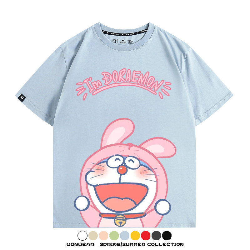 哆啦A夢小兔子聯名 親子情侶裝寬鬆短袖T