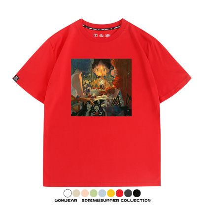 新世紀福音戰士EVA藝術插畫潮牌印花T恤夏季男潮純棉短袖寬鬆上衣