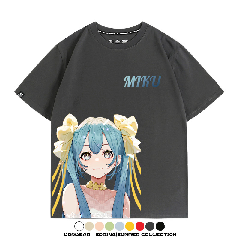 初音未來二次元聯名 親子情侶裝寬鬆短袖T