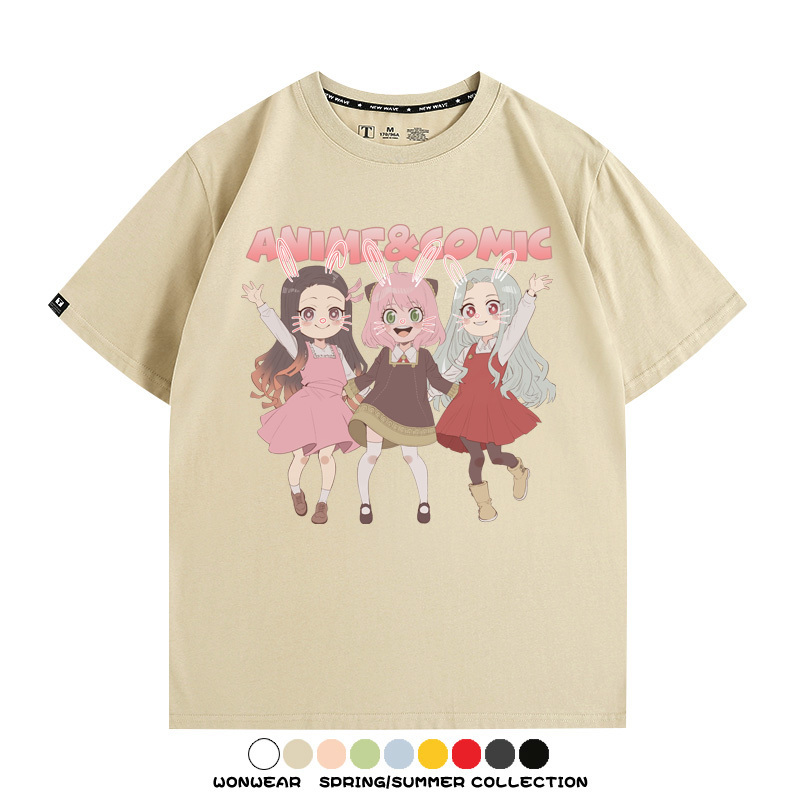 間諜家家酒鬼滅之刃聯名 親子情侶裝寬鬆短袖T