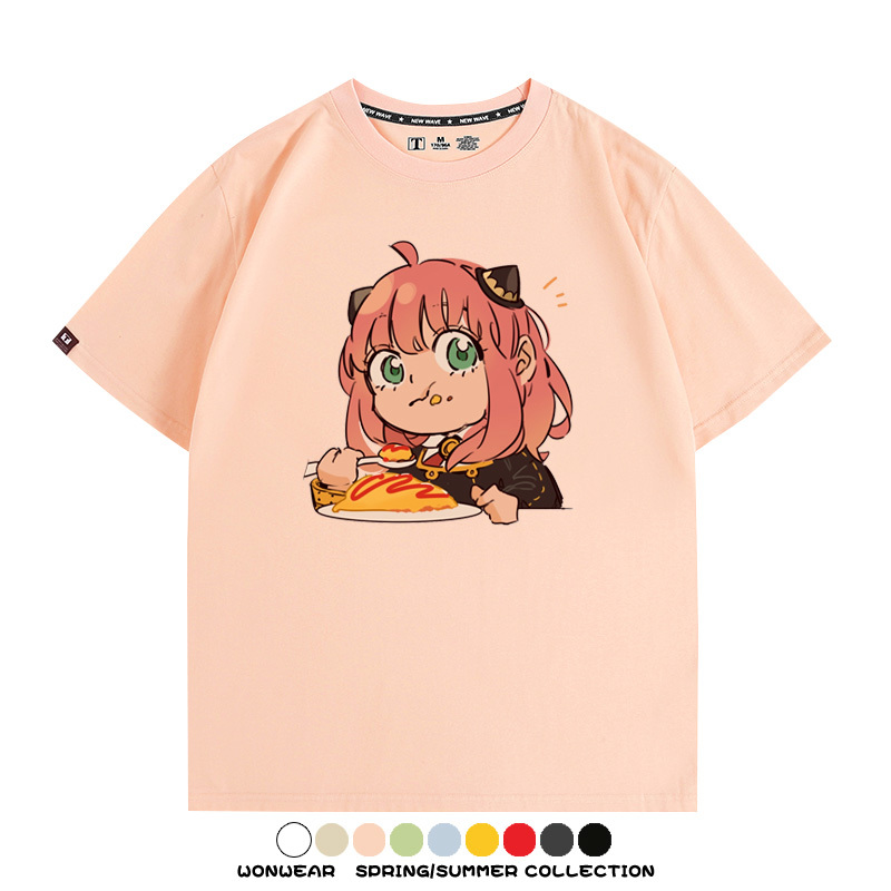 間諜家家酒動漫阿尼亞卡通可愛周邊情侶T恤衫夏季純棉短袖上衣潮