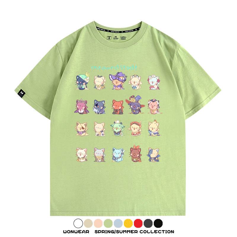 原神貓貓COS 親子情侶裝寬鬆短袖T
