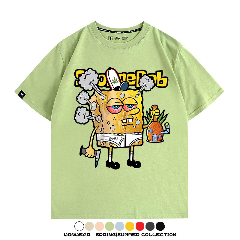 西海岸海綿寶寶動漫周邊短袖T恤