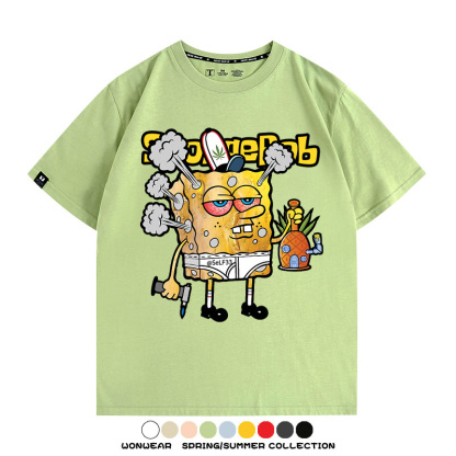 西海岸海綿寶寶動漫周邊短袖T恤