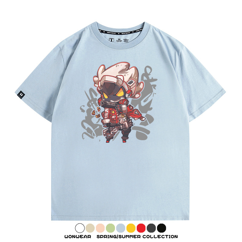 絕區零遊戲安比妮可可琳卡通Q版同款短袖夏季純棉T恤衫二次元COS