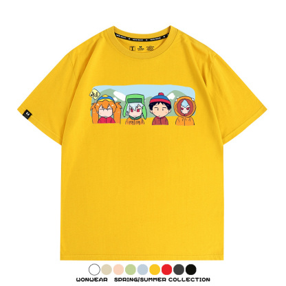 EVA聯名南方公園情侶裝短袖衰仔樂園福音戰士卡通t恤衫純棉上衣服