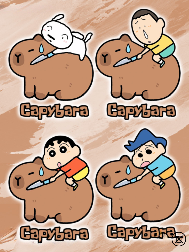 蠟筆小新卡皮巴拉水豚 親子情侶裝寬鬆短袖T