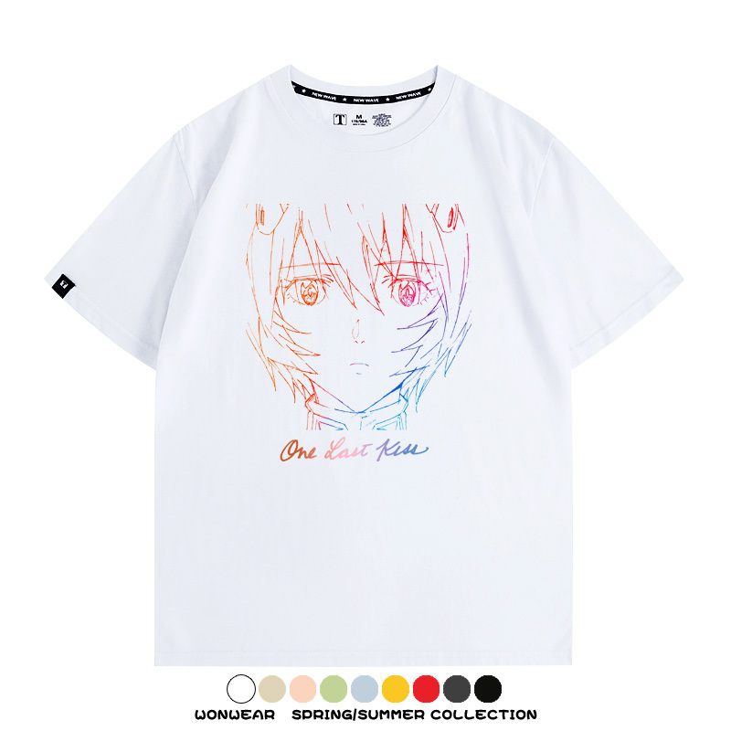 EVA新世紀福音戰士One Last Kiss專輯周邊短袖夏季純棉短袖T-shirt