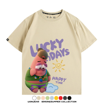 海綿寶寶派大星聯名 親子情侶寬鬆短袖T