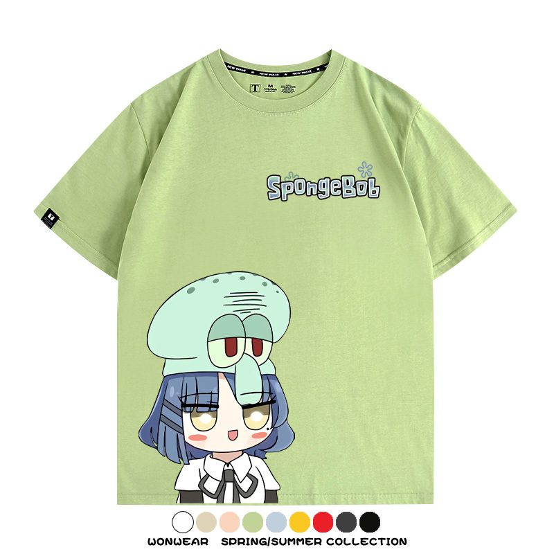 海綿寶寶x孤獨搖滾聯名 親子情侶寬鬆短袖T