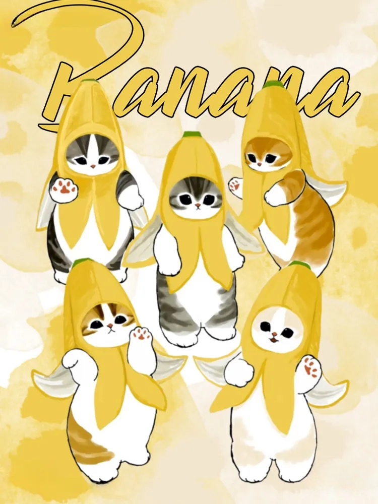 香蕉貓貓banana 親子情侶寬鬆短袖T