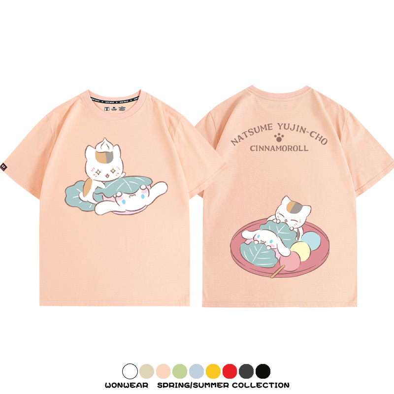 夏目友人帳聯名三麗鷗 親子情侶寬鬆短袖T