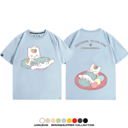 夏目友人帳聯名三麗鷗 親子情侶寬鬆短袖T