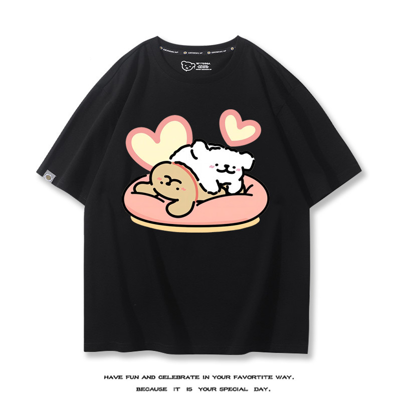 線條小狗 2024親子情侶男女同款 T恤