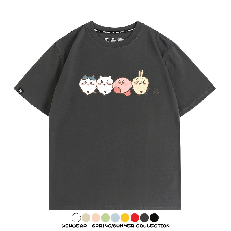 Chiikawa吉伊卡哇卡通烏薩奇COS星之卡比聯動短袖純棉T恤夏季寬鬆