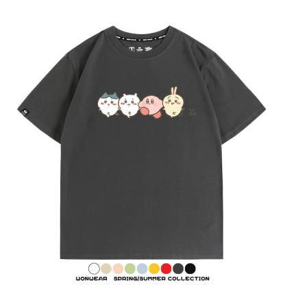 Chiikawa吉伊卡哇卡通烏薩奇COS星之卡比聯動短袖純棉T恤夏季寬鬆