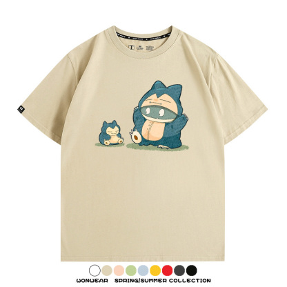 精靈寶可夢小卡比獸任天堂遊戲周邊情侶短袖T恤純棉上衣寬鬆百搭