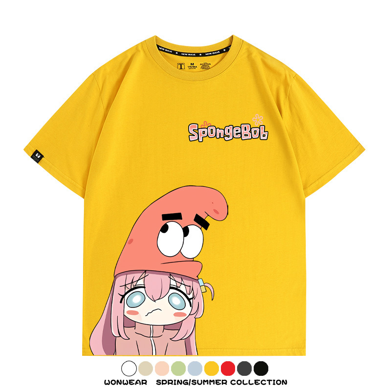 海綿寶寶x孤獨搖滾聯名 親子情侶寬鬆短袖T