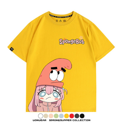 海綿寶寶x孤獨搖滾聯名 親子情侶寬鬆短袖T